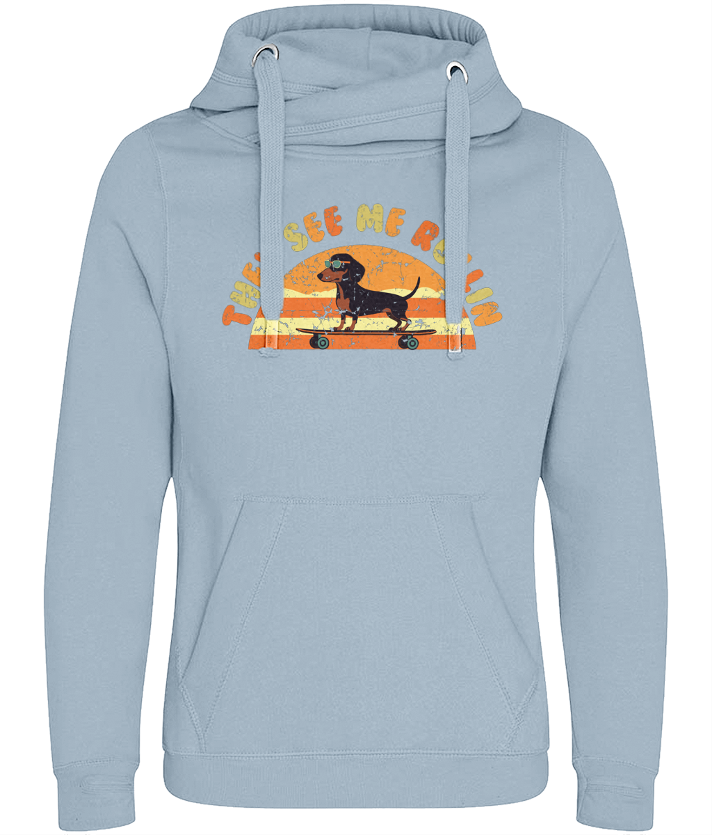 Rollin Sausage Dog Cross Neck Hoodie
