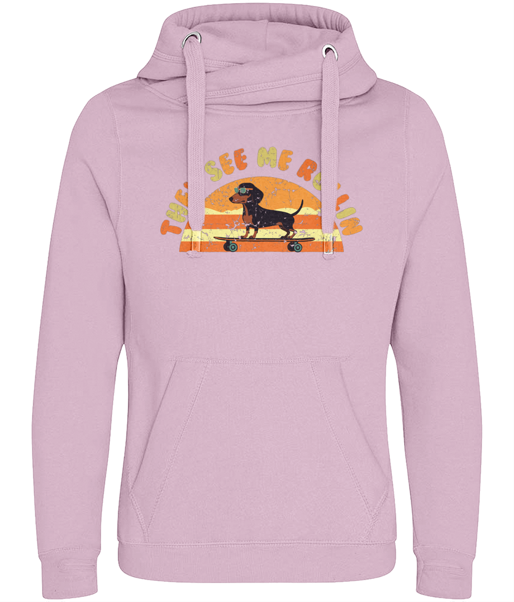 Rollin Sausage Dog Cross Neck Hoodie