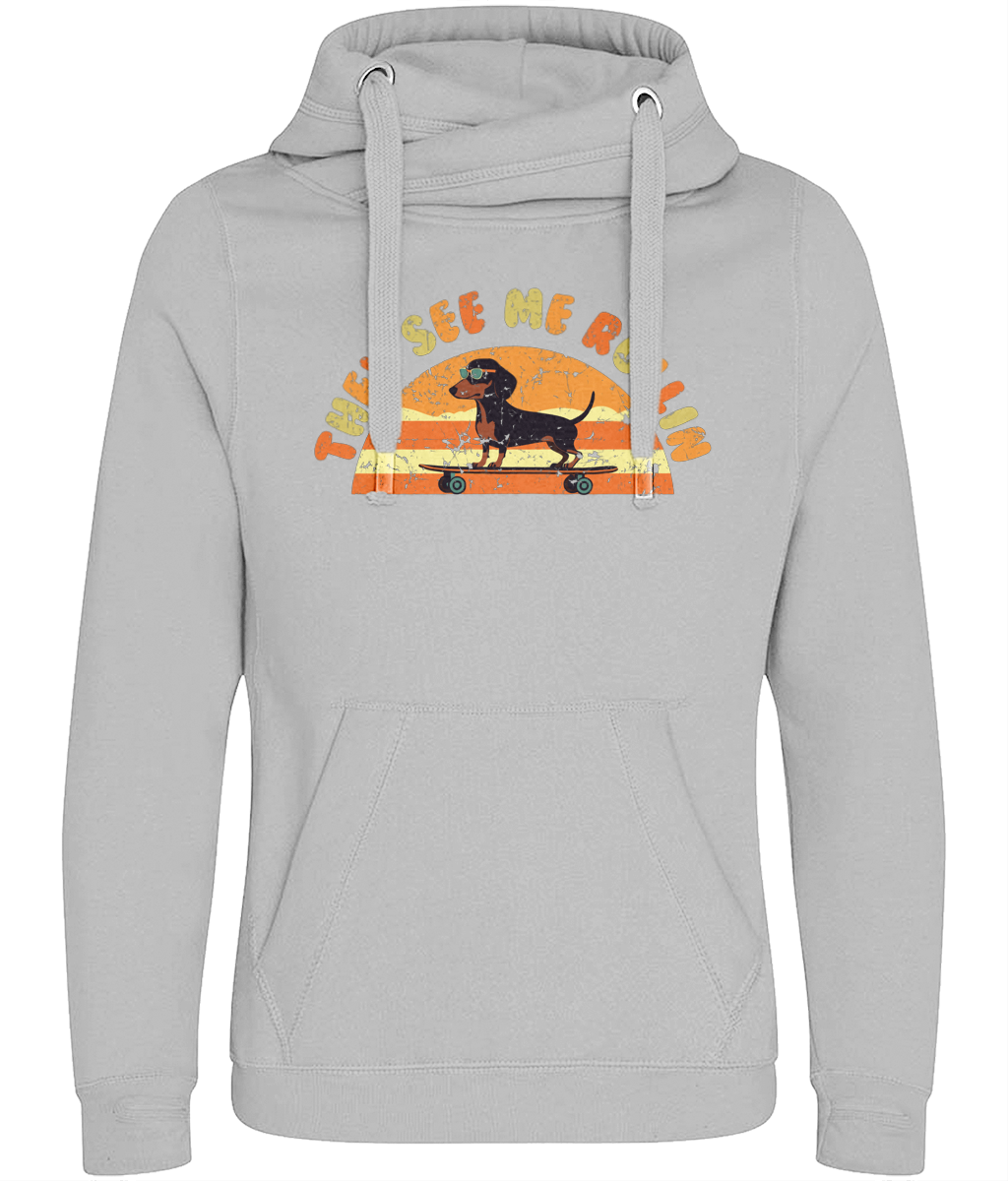 Rollin Sausage Dog Cross Neck Hoodie