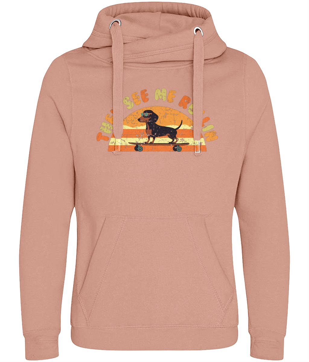 Rollin Sausage Dog Cross Neck Hoodie