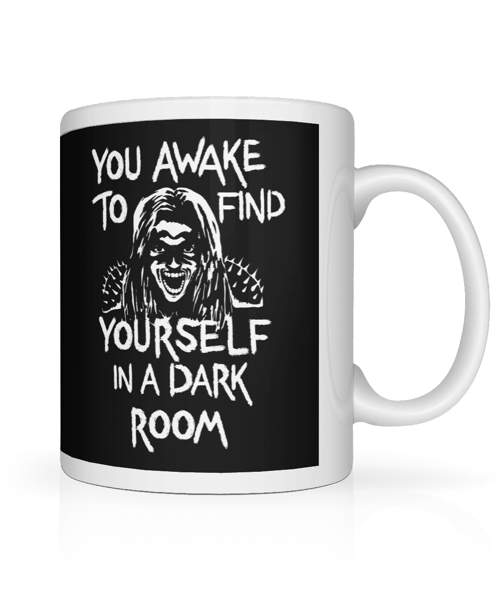 "You Awake To Find Yourself In A Dark Room" Mug