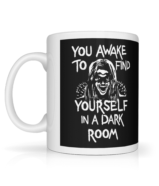 "You Awake To Find Yourself In A Dark Room" Mug